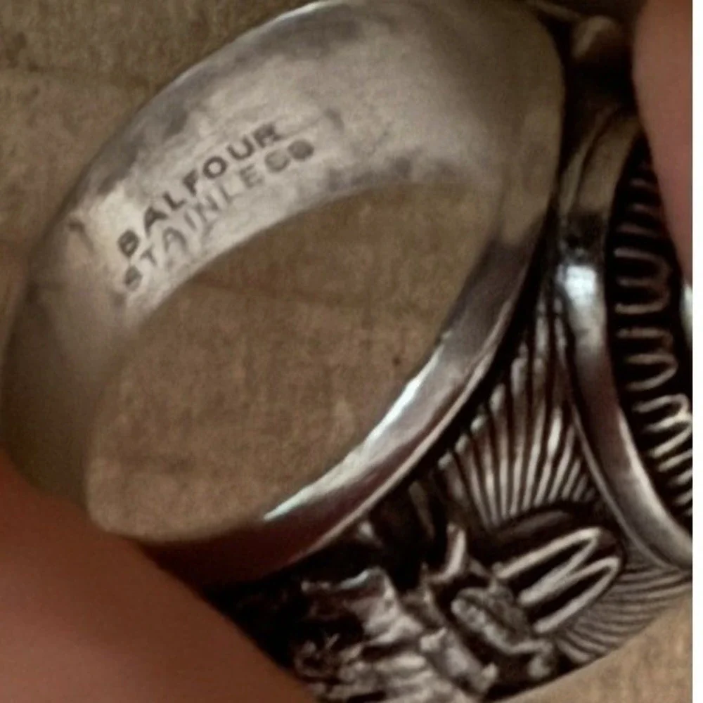 McDonald's Service Ring Vintage Signet‎ Silver Tone 15 Year Logo Size 6 1990s